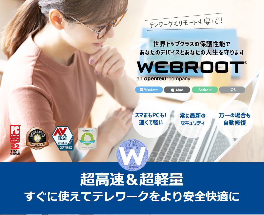 Webroot SecureAnywhere 画面 セキュリティ状態
