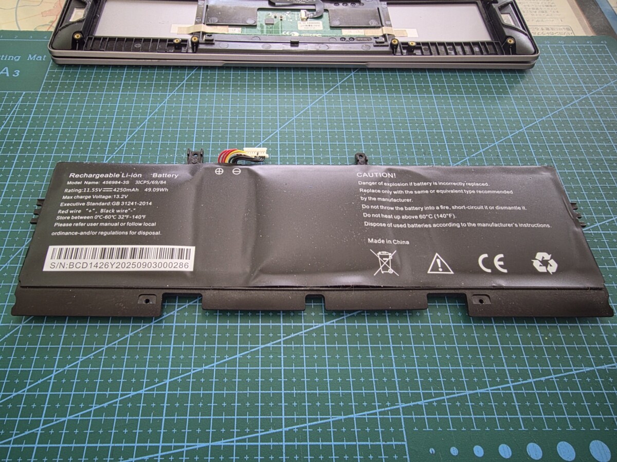 THIRDWAVE F-14IC 膨張バッテリー 取り出し後