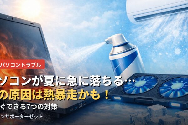 パソコンが夏に急に落ちる…その原因は熱暴走かも!今すぐできる7つの対策