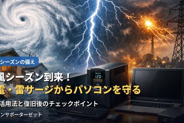 台風シーズン到来！停電・雷サージからパソコンを守る対策