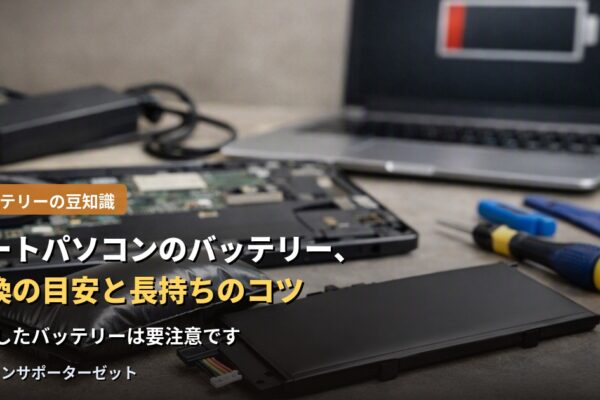 ノートパソコンのバッテリー、交換の目安と長持ちさせるコツ