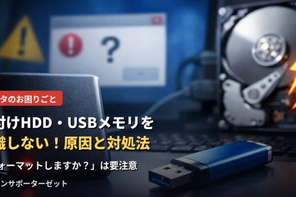 外付けHDD・USBメモリを認識しない!考えられる原因と対処法