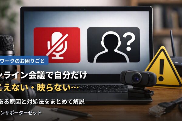Zoom・Teamsなどのオンライン会議で、自分の声が相手に届かない、カメラが映らないといったトラブルの原因と対処法を解説します。マイク・カメラの設定確認から、事前にできるテスト方法まで、都城市のパソコンサポーターゼットがご案内します。