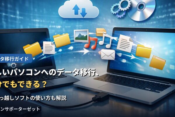 パソコンを買い替える時に気になるデータ移行。USBケーブルを使った方法から「PC引っ越しソフト」の活用まで、自分でもできる移行方法と注意点を都城市のパソコンサポーターゼットが解説します。