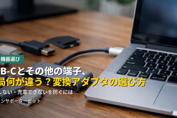 USB-C、USB-A、HDMI、DisplayPort…見た目は似ていても中身はバラバラ。変換アダプタで「認識しない」「充電できない」を防ぐための選び方を都城市のパソコンサポーターゼットが解説します。