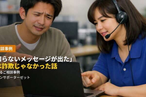 「知らないメッセージが出た」というご相談、実は詐欺じゃなかった話
