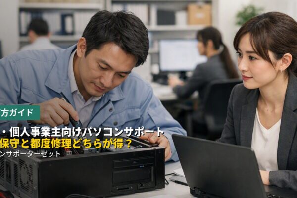 法人・個人事業主向けパソコンサポート、月額保守と都度修理どちらが得?