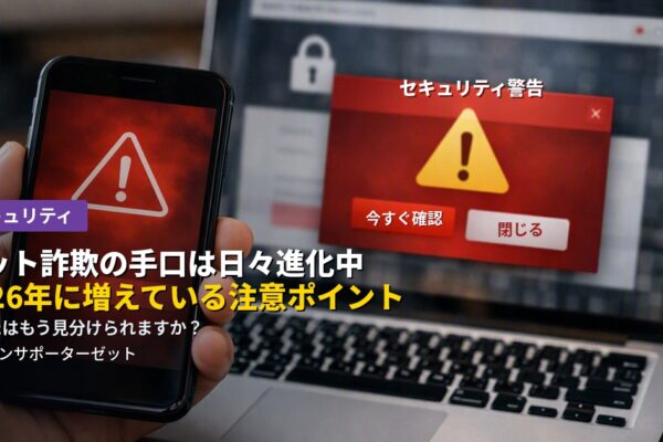 「日本語が不自然だから詐欺と分かる」時代は終わりつつあります。AIを悪用した詐欺メッセージや、決済アプリを悪用した送金詐欺など、2026年に増えているネット詐欺の手口と見分け方のポイントを都城市のパソコンサポーターゼットが解説します。
