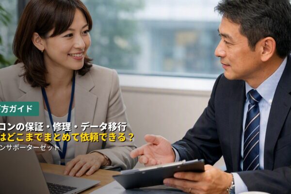 保証対応はメーカー、修理は別の業者、データ移行はまた別…そんなバラバラな依頼先に悩む法人・個人事業主の方に向けて、どこまでの範囲を一つの窓口にまとめられるのかを都城市のパソコンサポーターゼットが解説します。