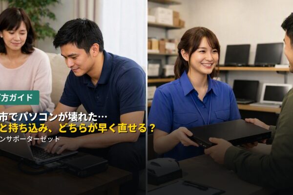 曽於市でパソコンが壊れた…出張と持ち込み、どちらが早く直せる？