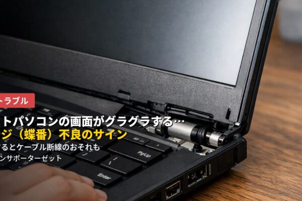 ノートパソコンの画面がグラグラする…ヒンジ(蝶番)不良のサイン