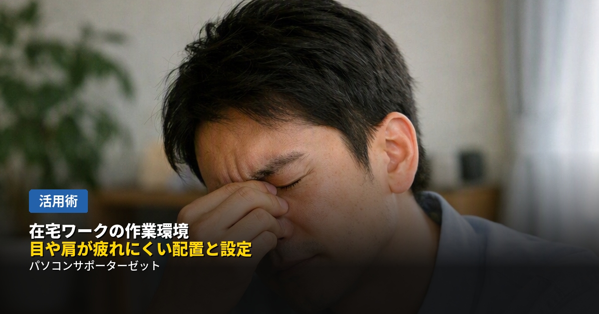 在宅ワークを続けていると、気づけば目や肩がひどく疲れている…そんな経験はありませんか。モニターの高さ、椅子と机、キーボード・マウスの配置、照明の工夫まで、疲れにくい作業環境の整え方を都城のパソコンサポーターゼットが詳しく解説します。