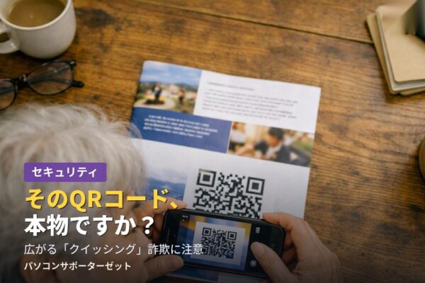 LINEやSMSに届くQRコードを悪用した「クイッシング」詐欺が急増中。都城市のパソコンサポーターゼットが、見抜きにくい理由と今日からできる7つのチェックポイントを解説します。