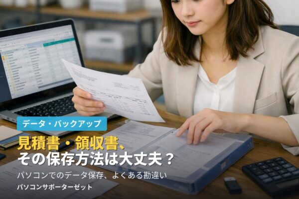 見積書・領収書のデータ保存でよくある6つの勘違いを、都城市のパソコンサポーターゼットが2026年最新の電子帳簿保存法をふまえてわかりやすく解説します。